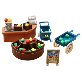 1:18 Мини-моделирование Мини-фруктовый магазин, набор для украшения тележки, кукольный домик, детские игрушки для игр в домик