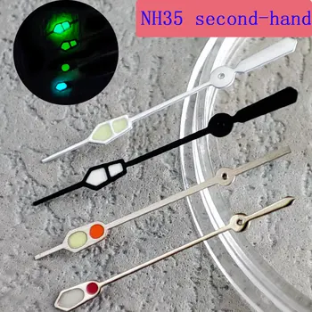 Стрелки NH35 зеленые, светящиеся, подходят для механизма NH35 NH36 Зеленый / синий свет, персонализированные аксессуары для часов с секундной стрелкой, стрелки часов