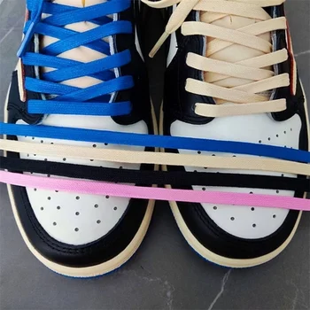 1 пара плоских хлопчатобумажных Белых Черных розовых шнурков для кроссовок, шнурки для спортивной повседневной баскетбольной обуви, шнурки для женщин и мужчин, шнурки для обуви
