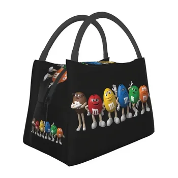 Изготовленный на заказ M & M's Chocolate Lunch Bag Женский Кулер Термоизолированный Ланч-Бокс для Пикника Кемпинга Работы Путешествий