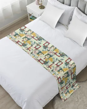 Абстрактная геометрическая дорожка из перьев, украшение для дома, отеля, флаг для кровати, свадебное полотенце для кровати в спальне