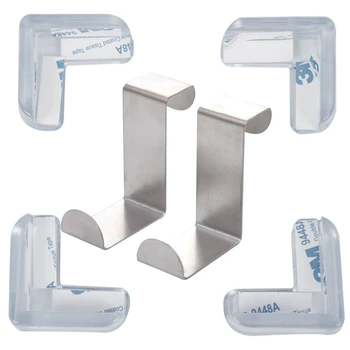 6 шт. Инструмент: 4 шт. Прозрачный защитный мягкий пластиковый стол, защита угла стола и 2 шт. крючок для задней двери, вешалка для одежды