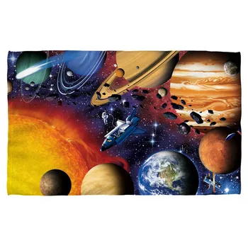 Прохладная Солнечная система, космическое пространство, пляжное полотенце из микрофибры для мальчика, Планеты, Астронавт, банное полотенце для лица, Детская Мягкая Ванная комната 140X70