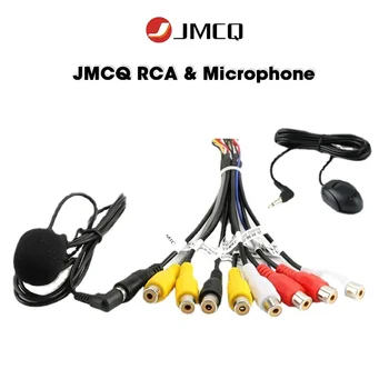 JMCQ RCA и микрофон для автомобильного радиоприемника, выходной провод, кабель с микрофоном, Видеовыход/вход, аудиосабвуфер опционально