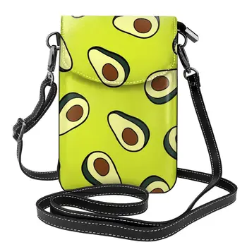 Сумка через плечо с рисунком авокадо, зеленые фрукты, женские кожаные сумки для гурманов, студенческий подарок, эстетичный кошелек